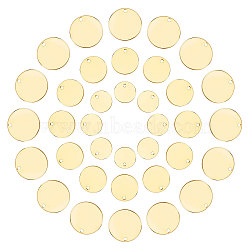 60Pcs 3 Style Brass Charms, Stamping Blank Tag, Long-Lasting Plated, Flat Round, Real 18K Gold Plated, 20pcs/style(KK-CN0001-20)