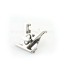 Zinc Alloy Wooden Box Lock Catch Clasps, Jewelry Box Latch Hasp Lock Clasps, Supplied with Screws and Gaskets, Platinum, 41x34x39mm(PW-WG7086D-02)