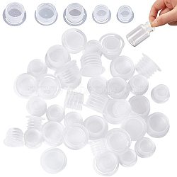 50Pcs 5 Style Plastic Wine Bottle Stopper, Pull Ring Bottle Plugs, Column, for DIY Personalized Bottle Stopper Accessories, White, 10.5~15x17~23.5mm, 10pcs/style(KY-GF0001-32)