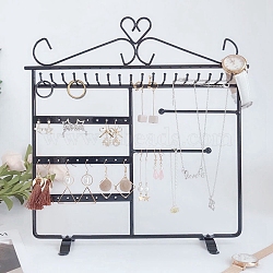 Iron Jewelry Display Hanging Stand, Black, 29x27cm(PW-WG52806-01)