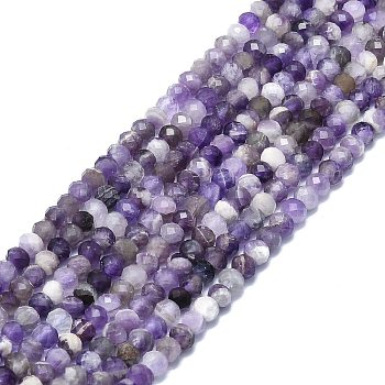 Natural Amethyst Beads Strands, Faceted, Rondelle, 6x4mm, Hole: 1mm, about 85~90pcs/strand, 15.55 inch(39.5cm)