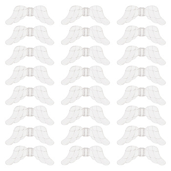 200Pcs Transparent Acrylic Beads, Wing, Clear, 20x9.5x3.5mm, Hole: 2mm