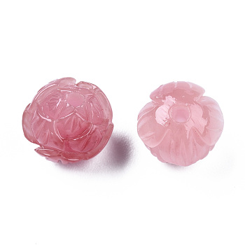 Synthetic Coral Beads, Dyed, Imitation Jade, Flower, Pale Violet Red, 10x11x10.5mm, Hole: 1.6mm
