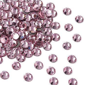 Preciosa&reg Crystal Hotfix Flatback Stones, Czech Crystal, Round(438 11 612 Chaton Rose VIVA 12 &reg), 70020 Light Rose, SS16(3.8~4mm)