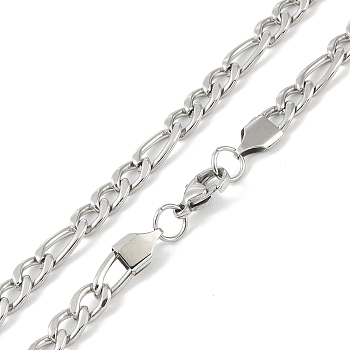 Non-Tarnish 201 Stainless Steel Figaro Chain Necklaces, Stainless Steel Color, 24.09 inch(61.2cm)