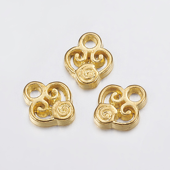 Alloy Charms, Heart, Lead Free and Cadmium Free, Golden, 10x8x2mm, Hole: 1.5mm