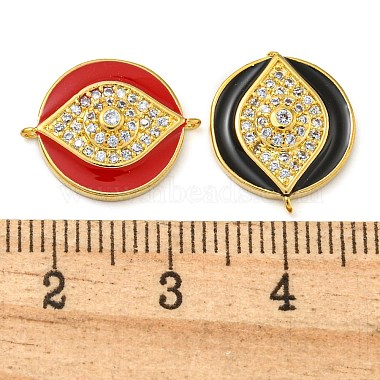 Rack Plating Brass Micro Pave Clear Cubic Zirconia Eye Connector Charms(KK-Z063-20G)-4