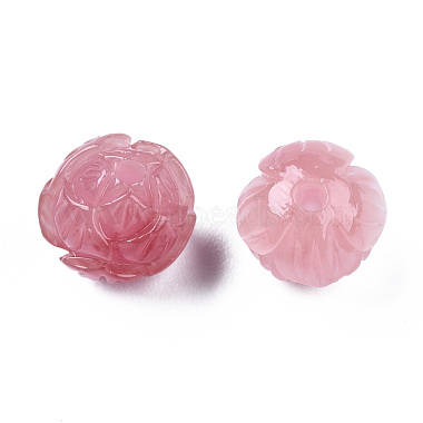 Pale Violet Red Flower Synthetic Coral Beads