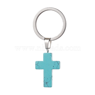 Cross Synthetic Turquoise Keychain