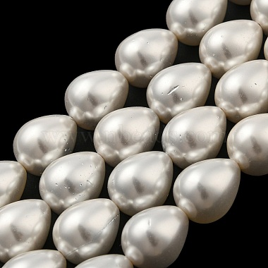 16mm White Drop Shell Pearl Beads