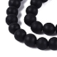 天然のブラックストーンビーズ連売り(G-R193-01-6mm)-4