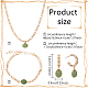 18K Real Gold Plated Natural Green Aventurine Oval Pendant Necklaces & Stud Earrings & Link Bracelet(SJEW-AN0001-51)-2