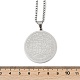 304 Stainless Steel Religion Flat Round Pendant Box Chain Necklaces for Women Men(NJEW-R013-08P)-5