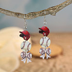 Acrylic Dangle Earrings, Platinum, Bowknot, Sports Theme, Baseball, 70x15mm(FS-WG0D22D-06)