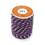 4-Ply Polycotton Cord with Metallic Thread, Handmade Macrame Cotton Rope, for String Wall Hangings Plant Hanger, Colorful, 1.5mm, about 4.3 yards(4m)/roll(OCOR-Z003-D46)