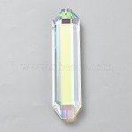Faceted Transparent Glass Big Pendants, Clear AB, Octagon, 120x29x13.5mm, Hole: 1.8mm(GLAA-WH0038-39A)