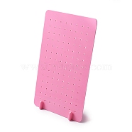 Opaque Acrylic Earring Diaplay Stands, Rectangle, Pearl Pink, Finished Product: 5x15x25cm, Hole: 3mm, about 3pcs/set(EDIS-WH0006-44A)