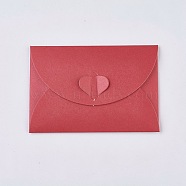 Retro Colored Pearl Blank Mini Paper Envelopes, Wedding Party Invitation Envelope, DIY Gift Envelope, Heart Closure Envelopes, Rectangle, FireBrick, 7.2x10.5cm(DIY-WH0041-A01-A)