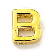 Brass Beads, for Personalized Name Necklace Making, Real 18K Gold Plated, Letter B, 8x7x3mm, Hole: 1.8x1mm(KK-K354-07G-B)