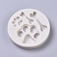 DIY Food Grade Silicone Molds, Fondant Molds, For DIY Cake Decoration, Chocolate, Candy, UV Resin & Epoxy Resin Jewelry Making, Dog Footprints, Ghost White, 73x12mm(X-AJEW-D040-09)