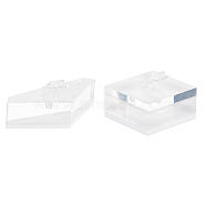 2 Pcs 2 Styles Acrylic Ring Displays, with Plastic Holder, Triangle & Square, White, 1pc/style(RDIS-FG0001-13)