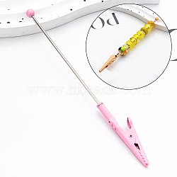 Spray Painted Iron Bracelet Tool Jewelry Helper Alligator Clip, Bracelet Fastening Helper Tools, Pearl Pink, 13.8cm(AJEW-A053-01E)