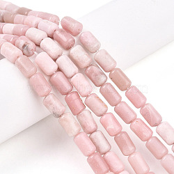 Natural Pink Opal Beads Strands, Barrel, 9.5~10.5x6~7mm, Hole: 0.7mm, about 38pcs/strand, 15.16~15.35 inch(38.5~39cm)(G-N346-01B-09)