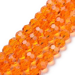 Imitation Austrian Crystal Bead Strands, Grade AAA, Faceted Round, Dark Orange, 12mm, Hole: 0.9~1mm, about 33pcs/strand, 15.7 inch(G-M181-12mm-12A)