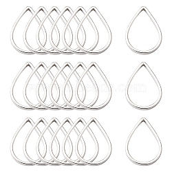 Brass Linking Rings, teardrop, Silver Color Plated, about 7mm wide, 11mm long, 1mm thick(EC0317x11mm-S)