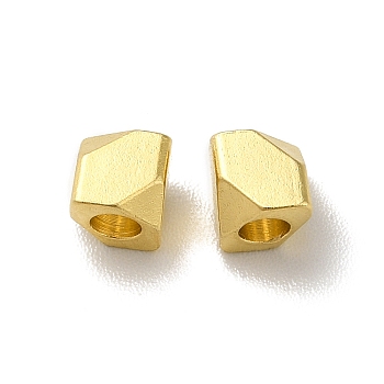 Brass Bead, Lead Free & Cadmium Free, Long-Lasting Plated, Nuggets, Real 24K Gold Plated, 4x4x4mm, Hole: 2mm
