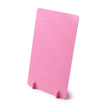 Opaque Acrylic Earring Diaplay Stands, Rectangle, Pearl Pink, Finished Product: 5x15x25cm, Hole: 3mm, about 3pcs/set