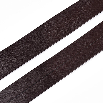 Flat Imitation Leather Cord, Garment Accessories, Coconut Brown, 25x1mm, about 5.47 Yards(5m)/Bundle