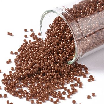 TOHO Round Seed Beads, Japanese Seed Beads, (46L) Opaque Terra Cotta, 15/0, 1.5mm, Hole: 0.7mm, about 3000pcs/bottle, 10g/bottle