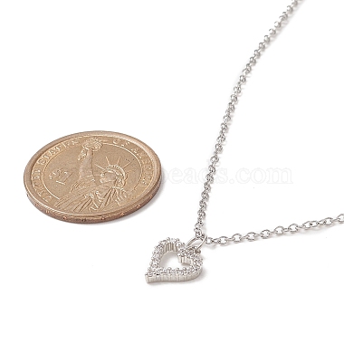 Brass Pendant Necklace with Clear Cubic Zirconia(NJEW-JN04250-01)-5