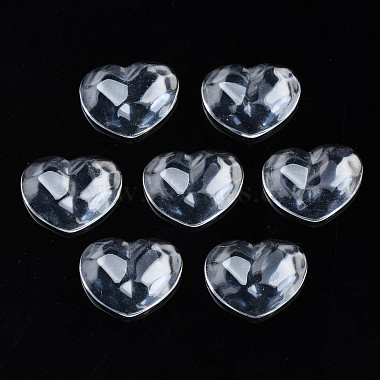 Clear Heart Resin Cabochons