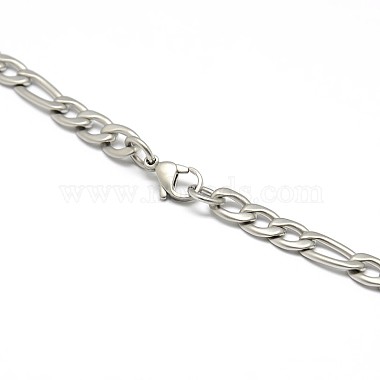 Tarnish Resistant Fashionable Matte 304 Stainless Steel Figaro Chain Necklaces for Men(X-STAS-A028-N017MP)-3