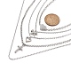 5Pcs 5 Style Heart & Bowknot & Cross Clear Cubic Zirconia Pendant Necklaces Set(NJEW-JN04145)-2