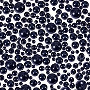 PandaHall Elite Imitated Pearl Acrylic Beads, Round, Black, 8~25mm, Hole: 2~3mm, about 20pcs/size, about 100pcs/set(OACR-PH0002-02)