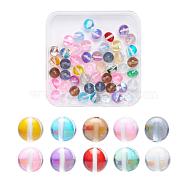 50Pcs 10 Colors Synthetic Moonstone Beads Strands, Holographic Beads, Dyed, Round, Mixed Color, 8mm, Hole: 0.7mm, 5pcs/color(G-YW0001-08)