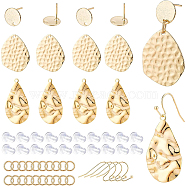 BENECREAT DIY Nuggets Pendant Earrings Making Kit, Including Brass Pendants & Flat Round Stud Earring Findings & Earring Hooks & Jump Rings, Silicone Ear Nuts, Mixed Color, Pendants: 8pcs/set(DIY-BC0004-47)