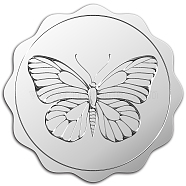 Custom Silver Foil Embossed Picture Sticker, Award Certificate Seals, Metallic Stamp Seal Stickers, Flower with Word Honor Roll, Butterfly Pattern, 5cm, 4pcs/sheet(DIY-WH0336-013)