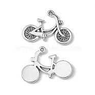 Alloy Pendants, Cadmium Free and Lead Free, Bicycle, Antique Silver Color, 18x26x2mm, Hole: 2mm(PALLOY-A13030-AS-RS)