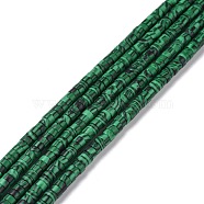 Synthetic Imitation Malachite Beads Strands, Flat Round, Dark Green, 4x2mm, Hole: 1mm, about 169pcs/strand, 14.96''(38cm)(G-P468-15)