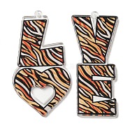 Opaque Acrylic Pendants, Word LOVE, Colorful, 50x21~25.5x2.5mm, Hole: 1.6mm(BACR-D002-08C)