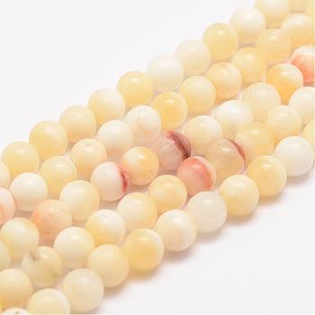 Natural Honey Jade Bead Strands, Round, 12mm, Hole: 1mm, about 32pcs/strand, 15.5 inch