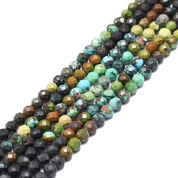 Natural Chrysocolla Beads Strands, Faceted, Round, 2mm, Hole: 0.5mm, about 215pcs/strand, 15.16''~15.55''(38.5~39.5cm)