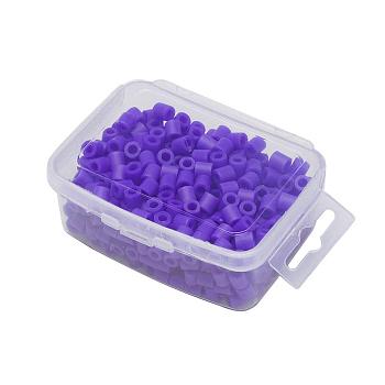 1 Box 5mm Hama Beads PE DIY Fuse Beads Refills for Kids, Tube, Mauve, 5x5mm, Hole: 3mm, about 500pcs/box