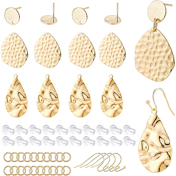 BENECREAT DIY Nuggets Pendant Earrings Making Kit, Including Brass Pendants & Flat Round Stud Earring Findings & Earring Hooks & Jump Rings, Silicone Ear Nuts, Mixed Color, Pendants: 8pcs/set