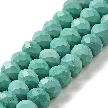 Medium Aquamarine Rondelle Howlite Beads