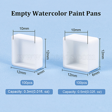 200Pcs 2 Styles Plastic Empty Watercolor Paint Pans(AJEW-BC0004-16A)-2